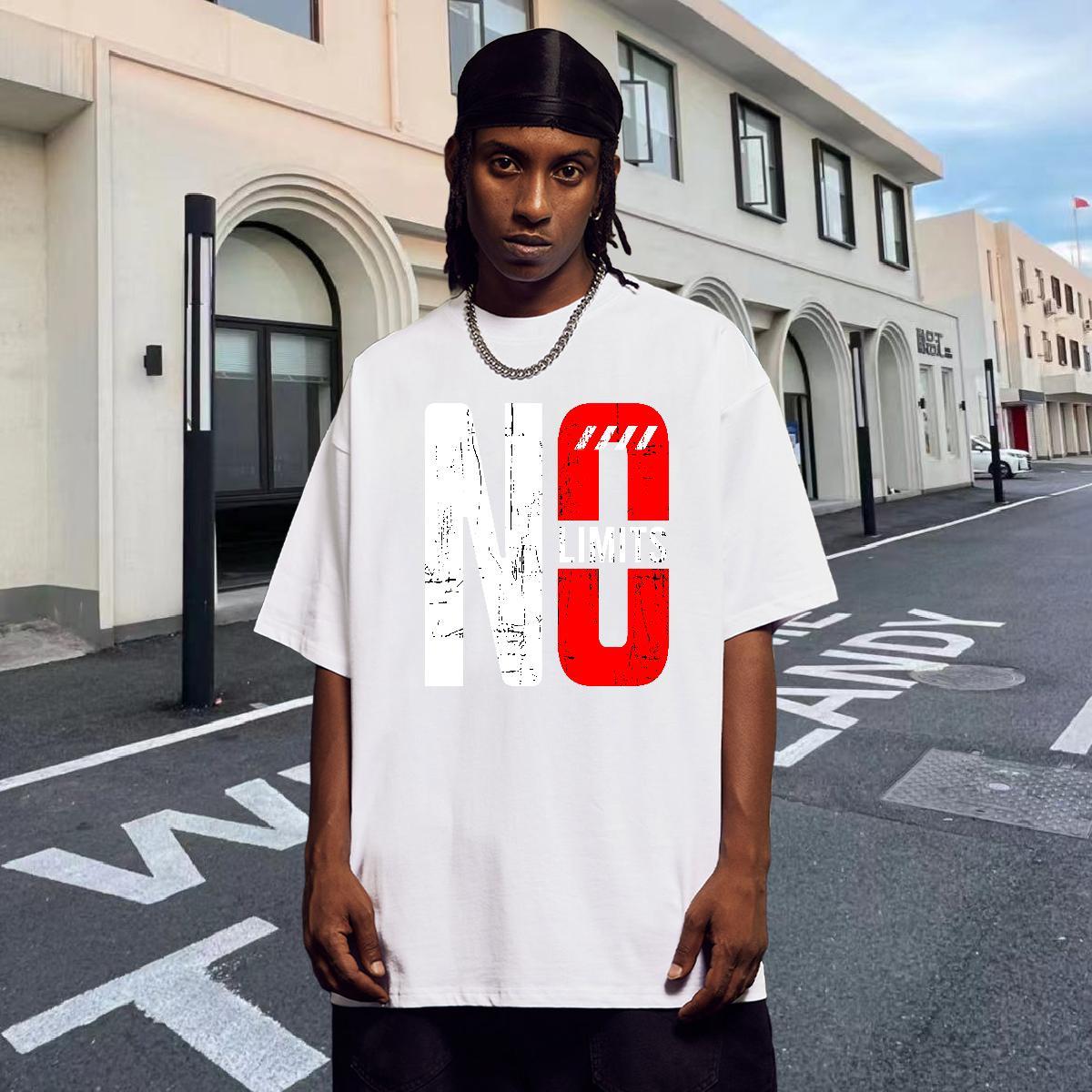 Wholesale T-Shirts for Men 230g Cotton letter Street Wear Cartoon Print Breathable Soft Couples T Shirts Free Shipping Tees