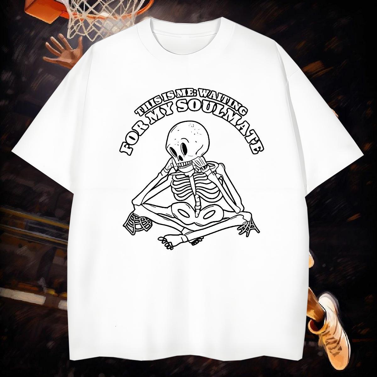 High Quality Men T Shirts 100% Cotton 230g skull Daily Outfit Custom Printing Breathable Mens Tshirts 2024 New Tees