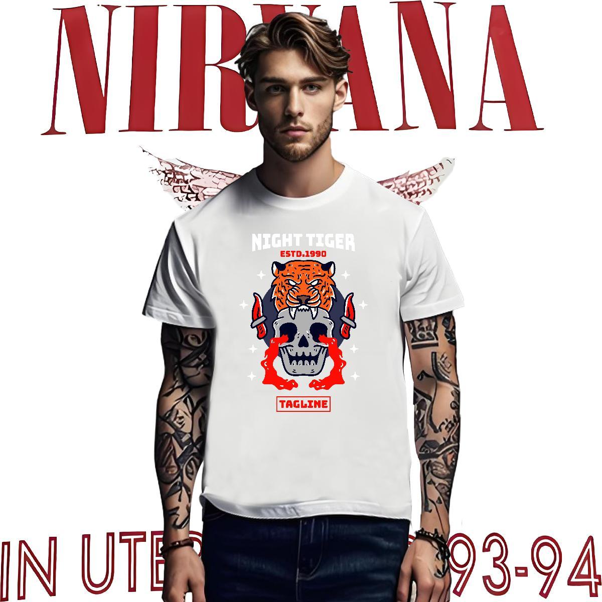 Comfortable T-Shirts for Men 230g Pure Cotton skull Hip Hop Street Cartoon Print Breathable Short Sleeve Men Tshirts New Arrival Clothings