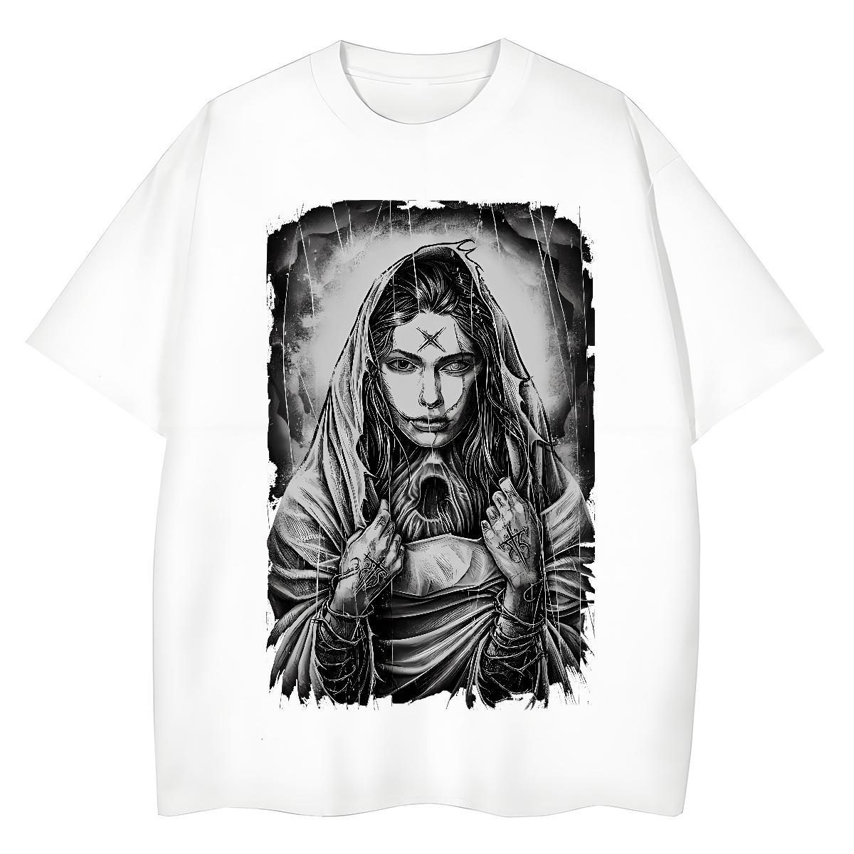 Popular Tshirt for Man Woman 230g Cotton nun Outdoor T Shirt For Woman Short Sleeve O-Neck Custom Cartoon Polos