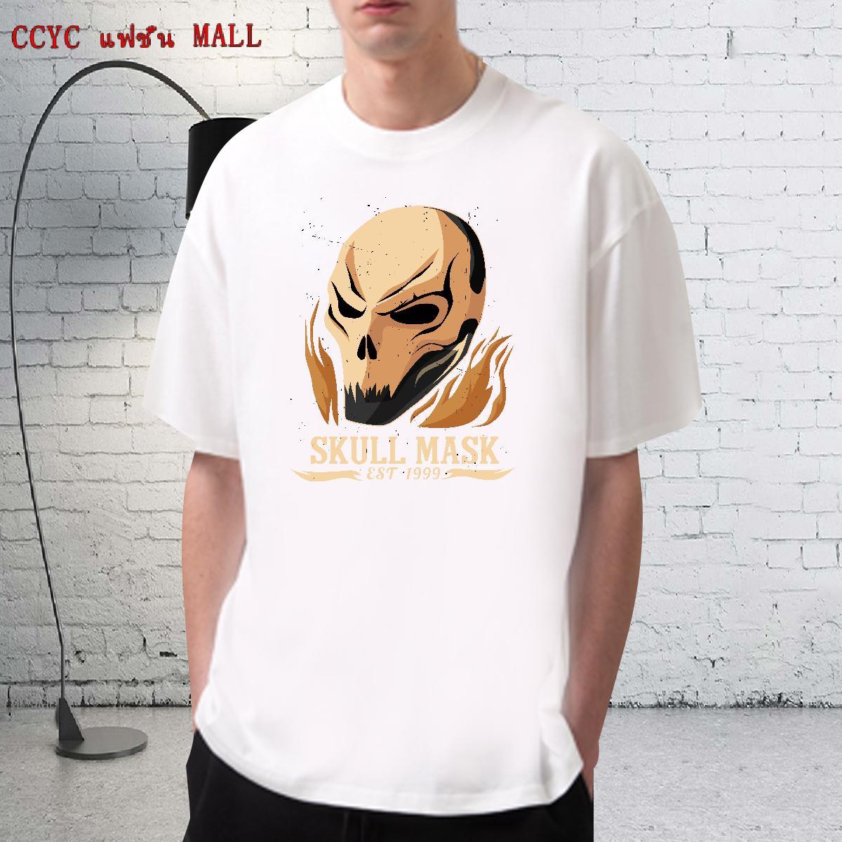 TOP Quality Men T Shirts 230g 100% Cotton skull Home Outdoor Oversized 4XL Breathable Short Sleeve Tshirts New Arrival Tops Tees