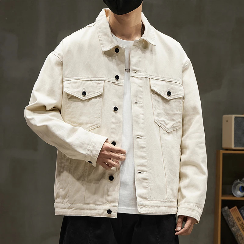 autumn mens clothing workwear jacket fashion street retro classic Japanese style fully matched casual denim 240921
