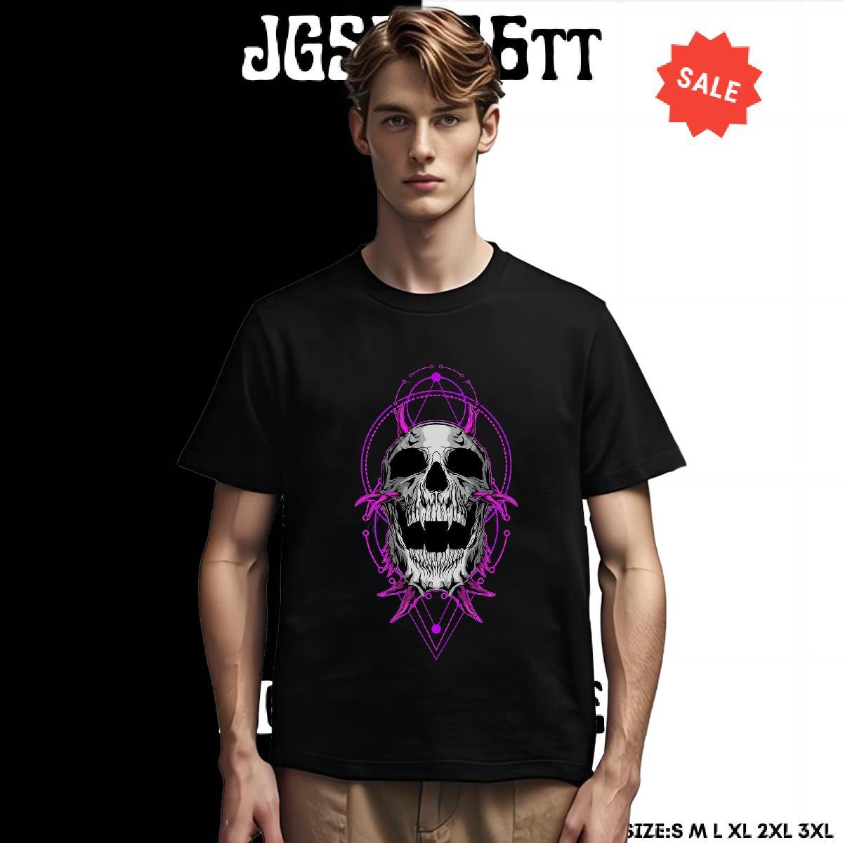 Classic T-Shirts 230g Pure Cotton skull Casual Graphic Breathable Short Sleeve Men Tees 2024 Designer Wear