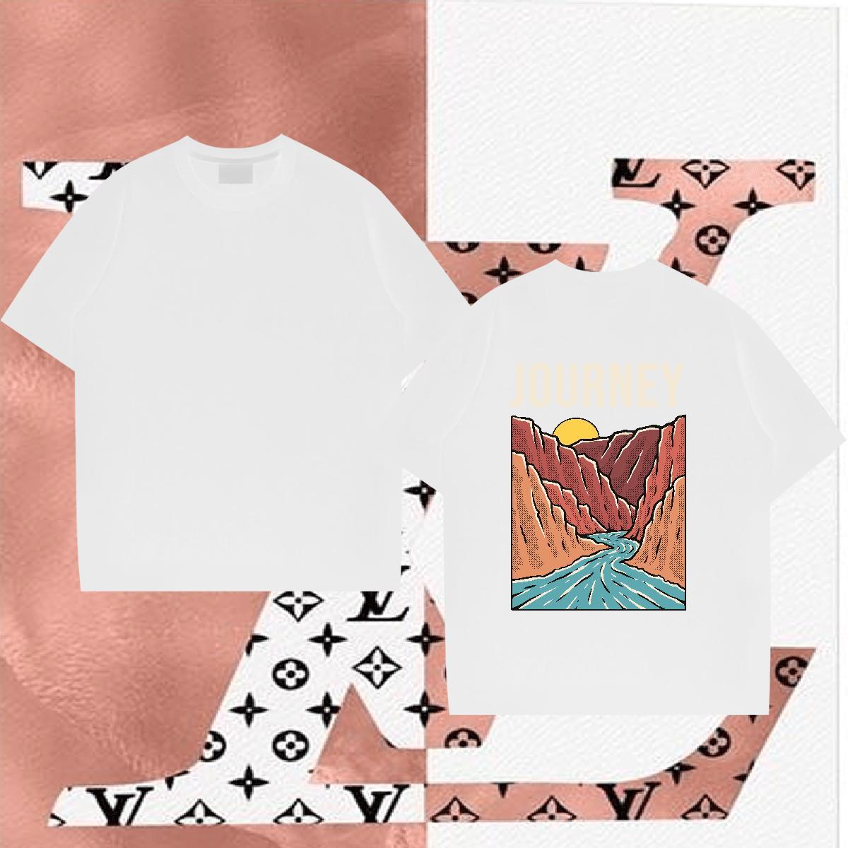 Wholesale Man T Shirts 230g Pure Cotton mountains Outdoor DIY Anime Breathable Men Tops Tees Fashion Top Tees