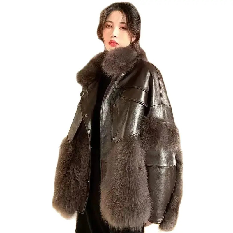 selling womens fur coat winter loose Korean version fashionable fox thick Haining highend 240824