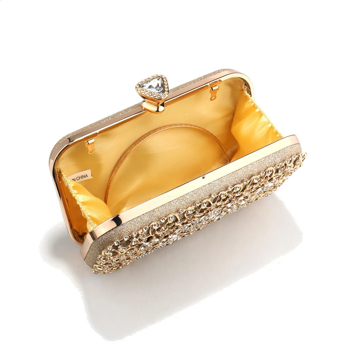 Hollow Out Style Diamonds Clutch Metal s Evening Bags Flap Party Wedding Handbags Purse 240824Z