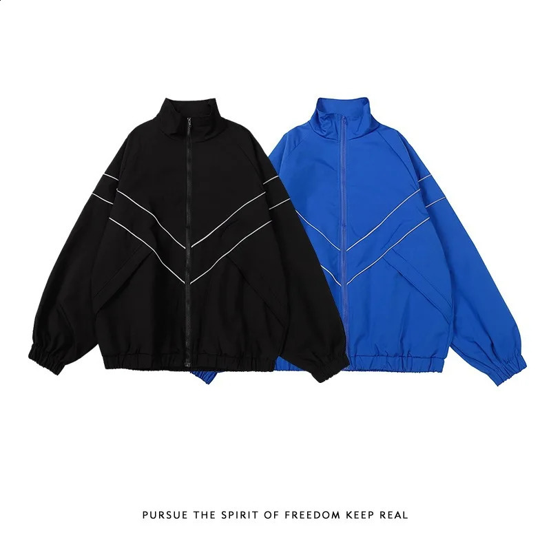 Men Jackets Streetwear Oversized Outdoor Jacket Male Autumn Trend Windbreak Coat Couple Fashion Loose Zipper All-match Tops 240824