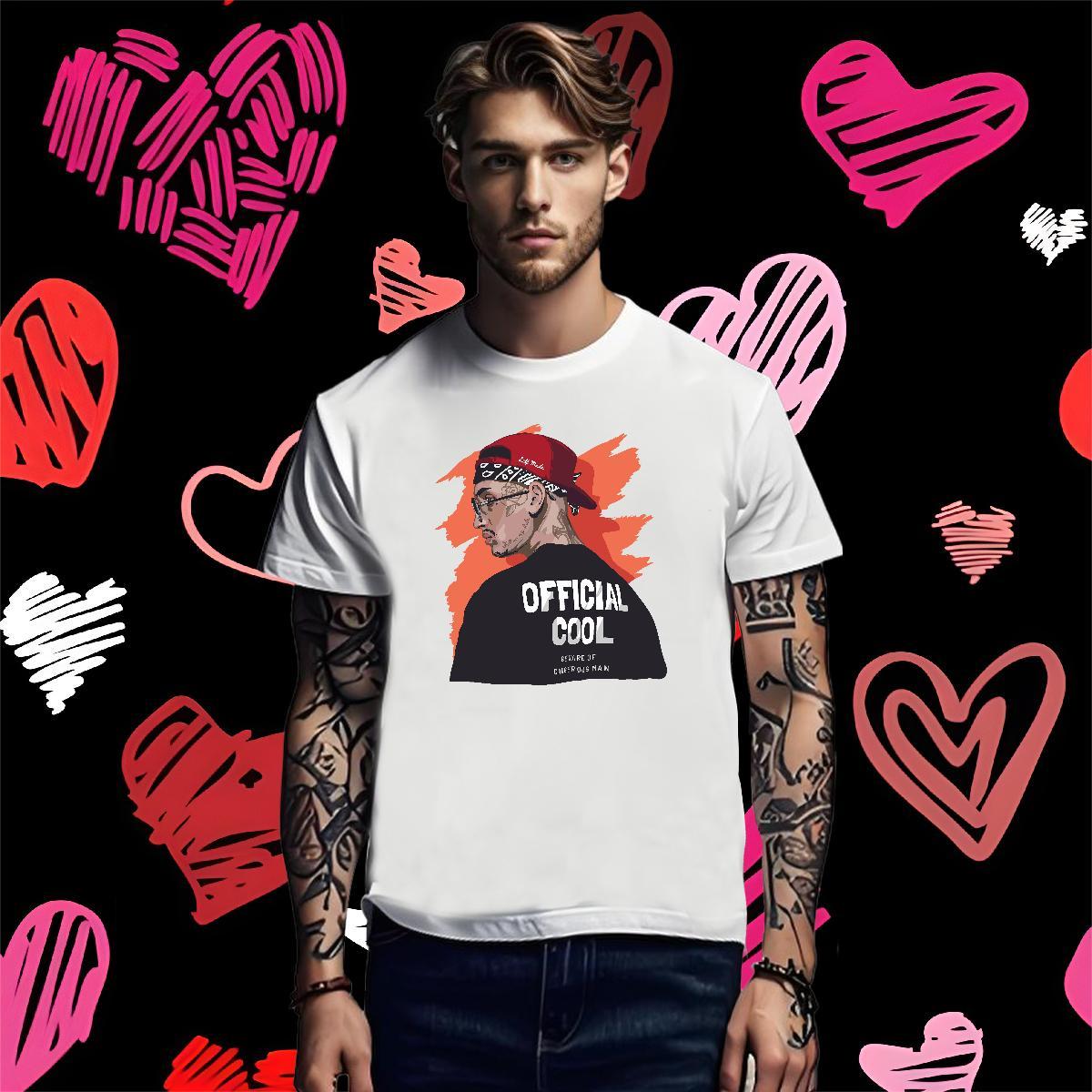 Soft Men T Shirts 100% Cotton 230g letter Hip Hop Cartoon Printing L-4XL Breathable Crew Neck Tshirts New Arrival Tees Shirts