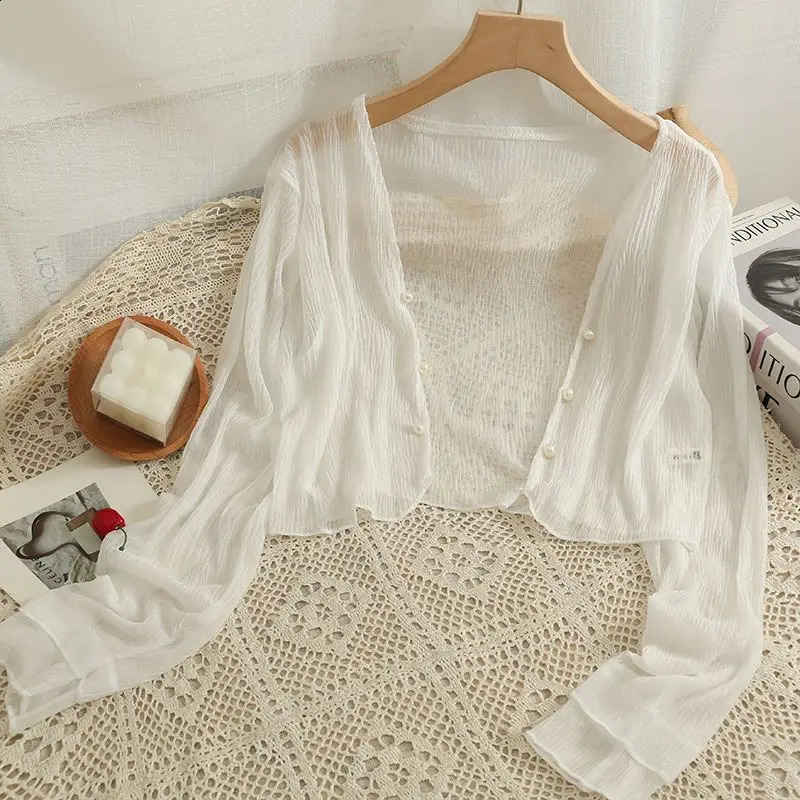 Cardigans Women Fashion Breathable Cozy Single Breasted Korean Style Daliy All-match Summer Shrugs Chic Students Temperament 240824