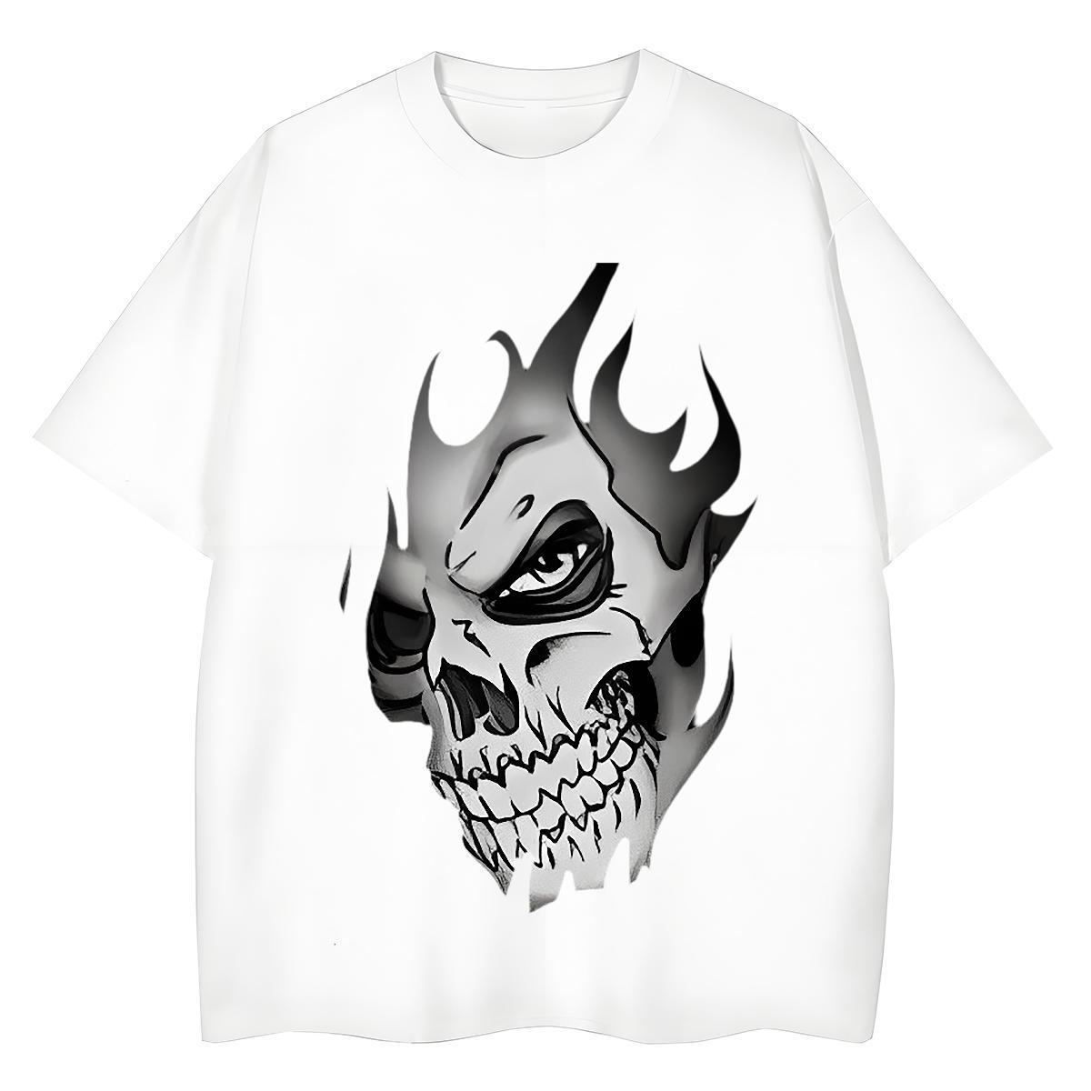 Cool Design T Shirts Men 230g 100% Cotton skull Casual Daily Wear Custom Print Plus Size O-Neck Short Sleeve Couples T Shirts Designer Fashion Tops Te