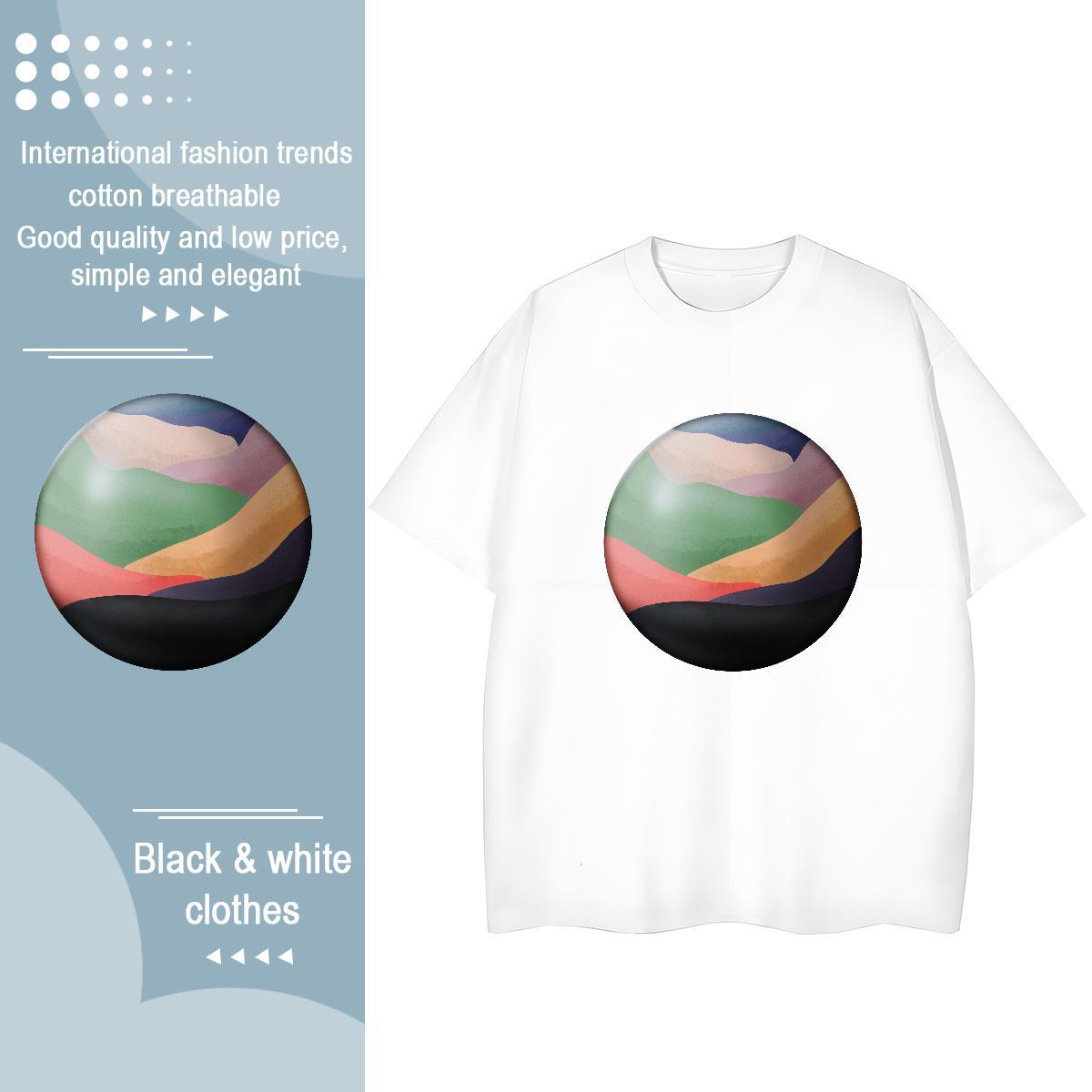 5A Woman Tshirt 230g Cotton sky Sports Street Wear Woman T Shirts Short Sleeve O-Neck Custom Print Oversized Top Tees