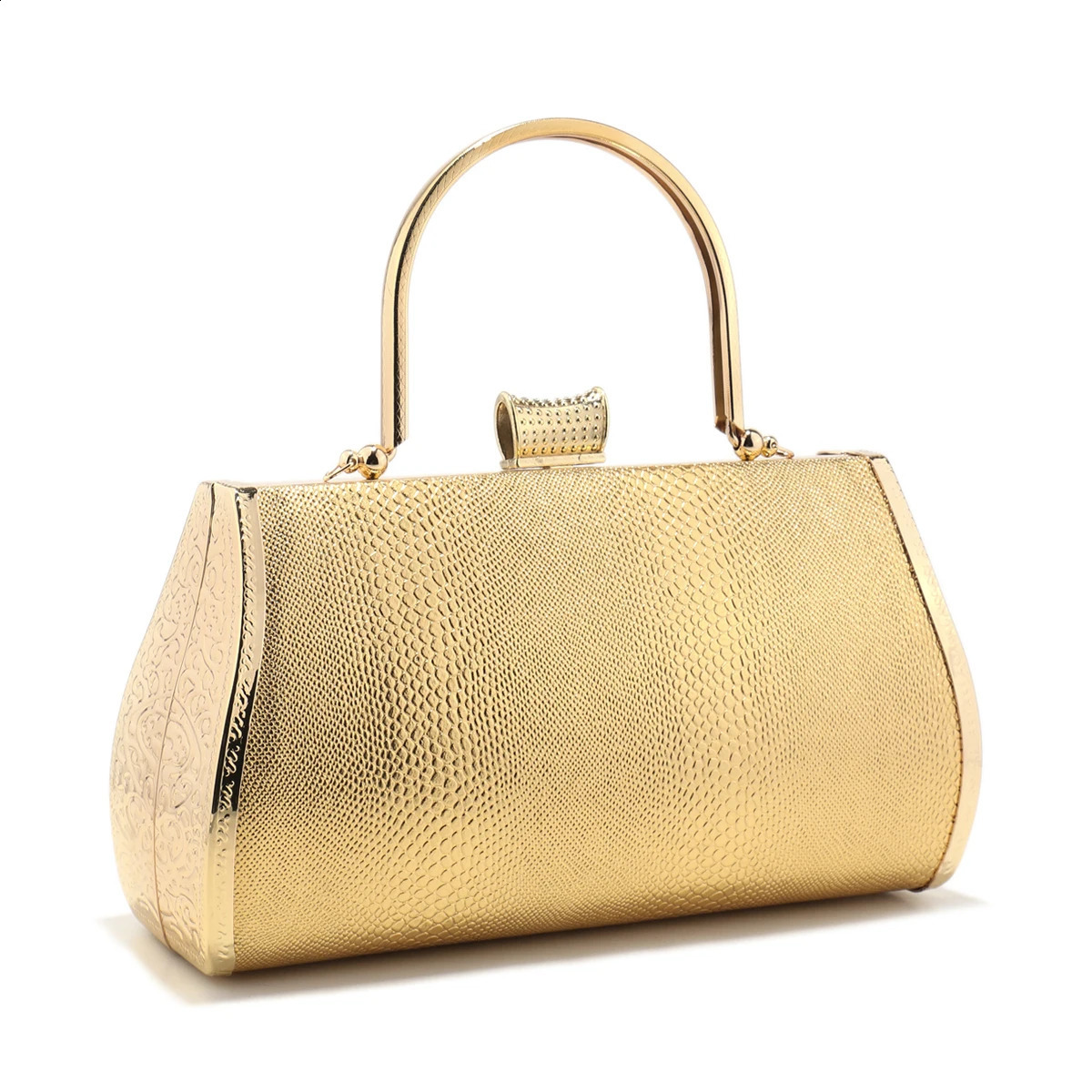 Bucket n Clutch Golden Glitter Elegant Girl Evening Bags s Pearl Bag With Handle Diamonds Handbags For Party 240824Z