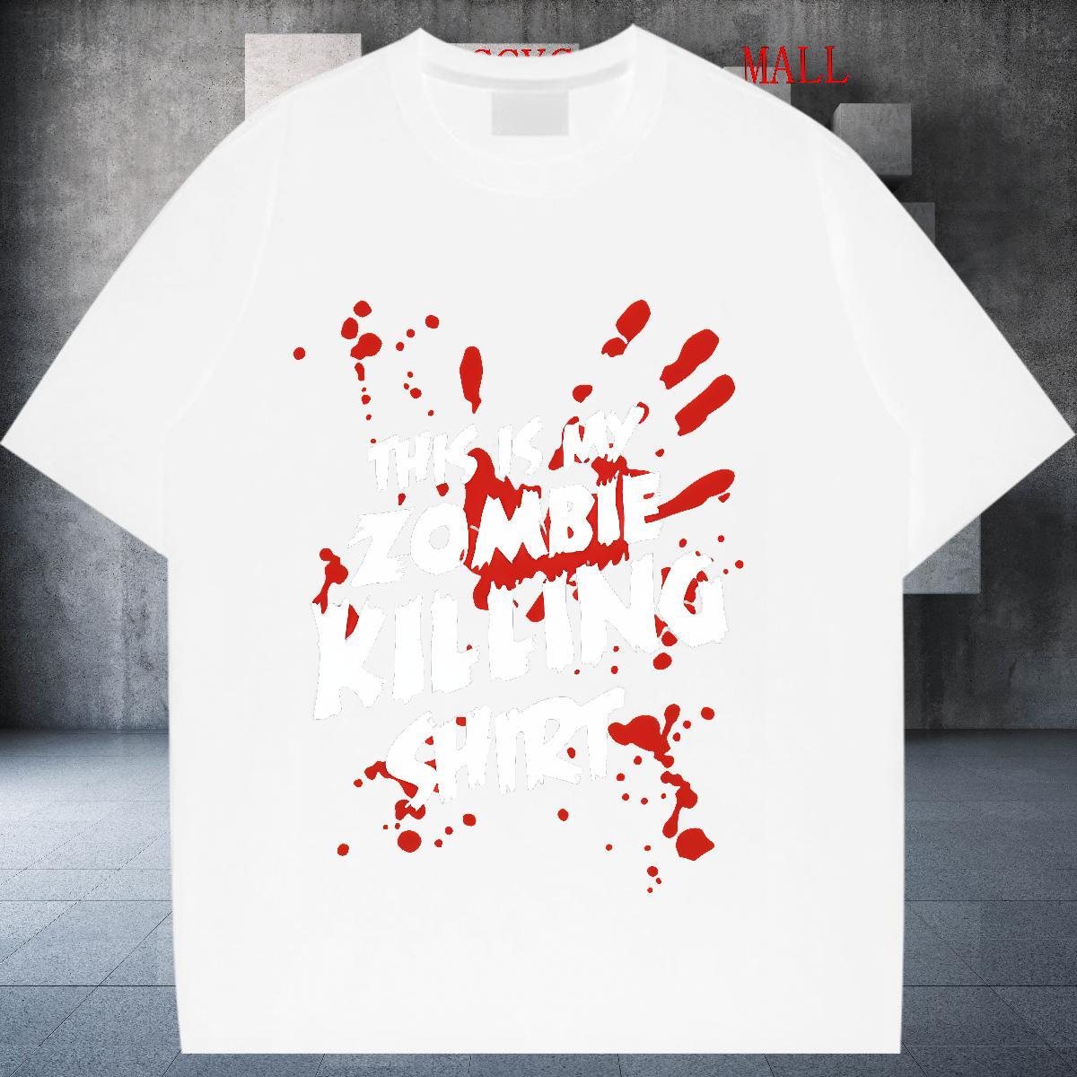 Brand Tshirt for Man Woman 100% Cotton 230g scary Street Wear Woman T Shirts Breathable Custom Print Plus Size Top Tees