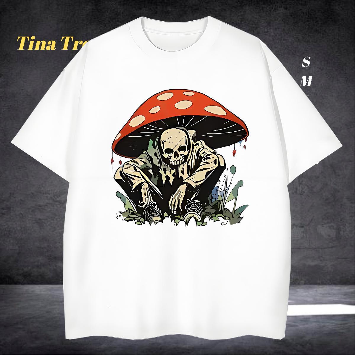 High Quality Man T Shirts 100% Cotton 230g skull Daily Outfit Asian Size Pure Cotton Tshirt for Man Woman 2024 New Wear