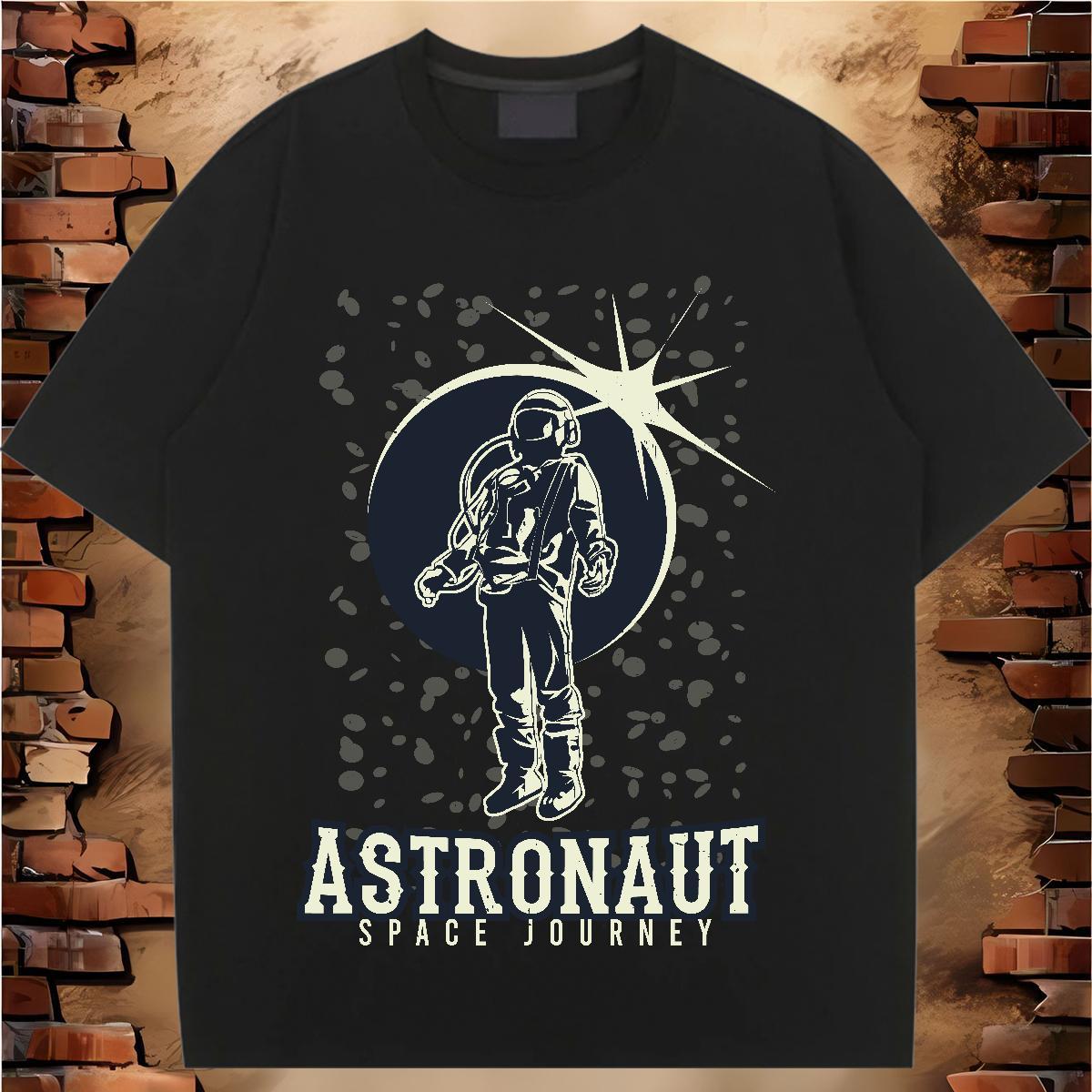 Popular Unisex Tshirts 230g 100% Cotton space Hip Hop Street T-Shirts Crew Neck DIY Printed Clothings