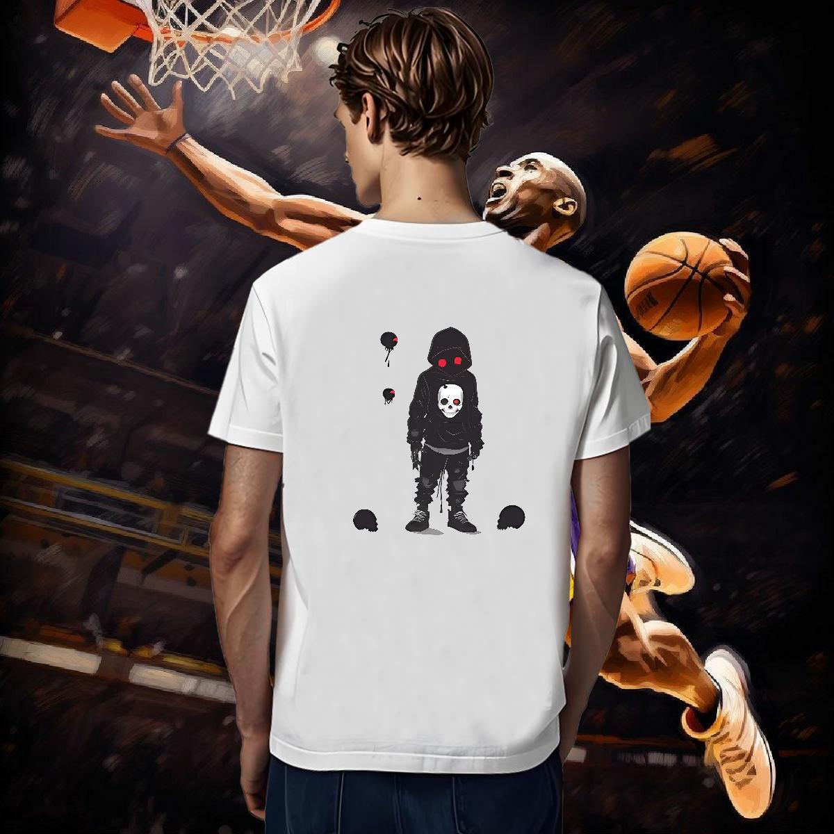Comfortable Man T Shirts 230g Cotton skull Daily Wear Plus Size Cartoon Round Neck Short Sleeve Mens Tshirts 2024 Summer Tees