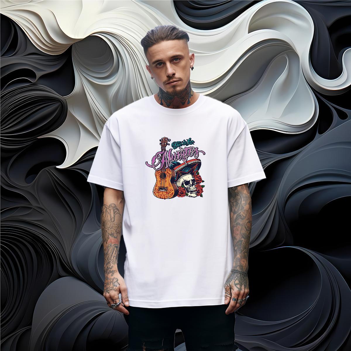 Brand T-Shirts 100% Cotton 230g skull Casual Daily Wear Oversized 4XL Breathable Short Sleeve Mens Tshirts Wholesale Polos