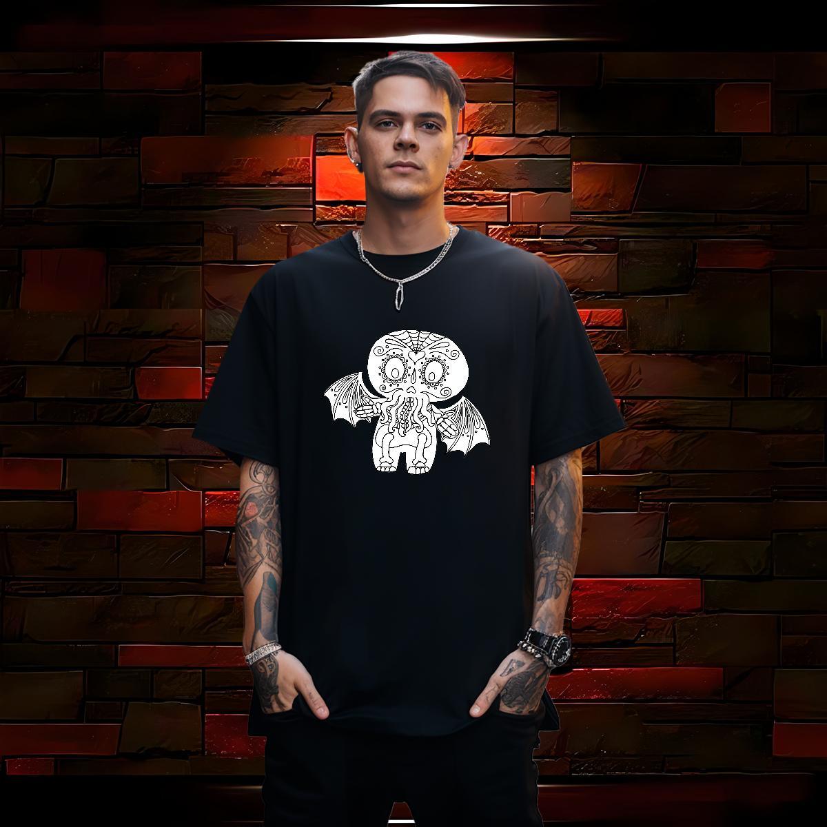 Brand Man T Shirts 230g 100% Cotton skull Spring Summer Anime Print Crew Neck Men Clothes T-Shirt New Designer Tshirts