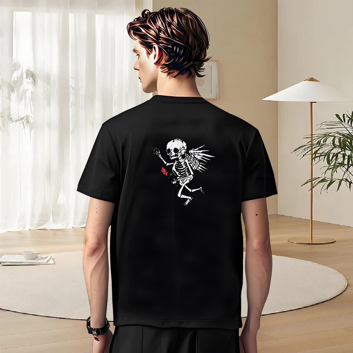 Classic Mens T Shirts 230g 100% Cotton skull Spring Summer Skull Breathable Short Sleeve Men Tshirts Designer Fashion Tops