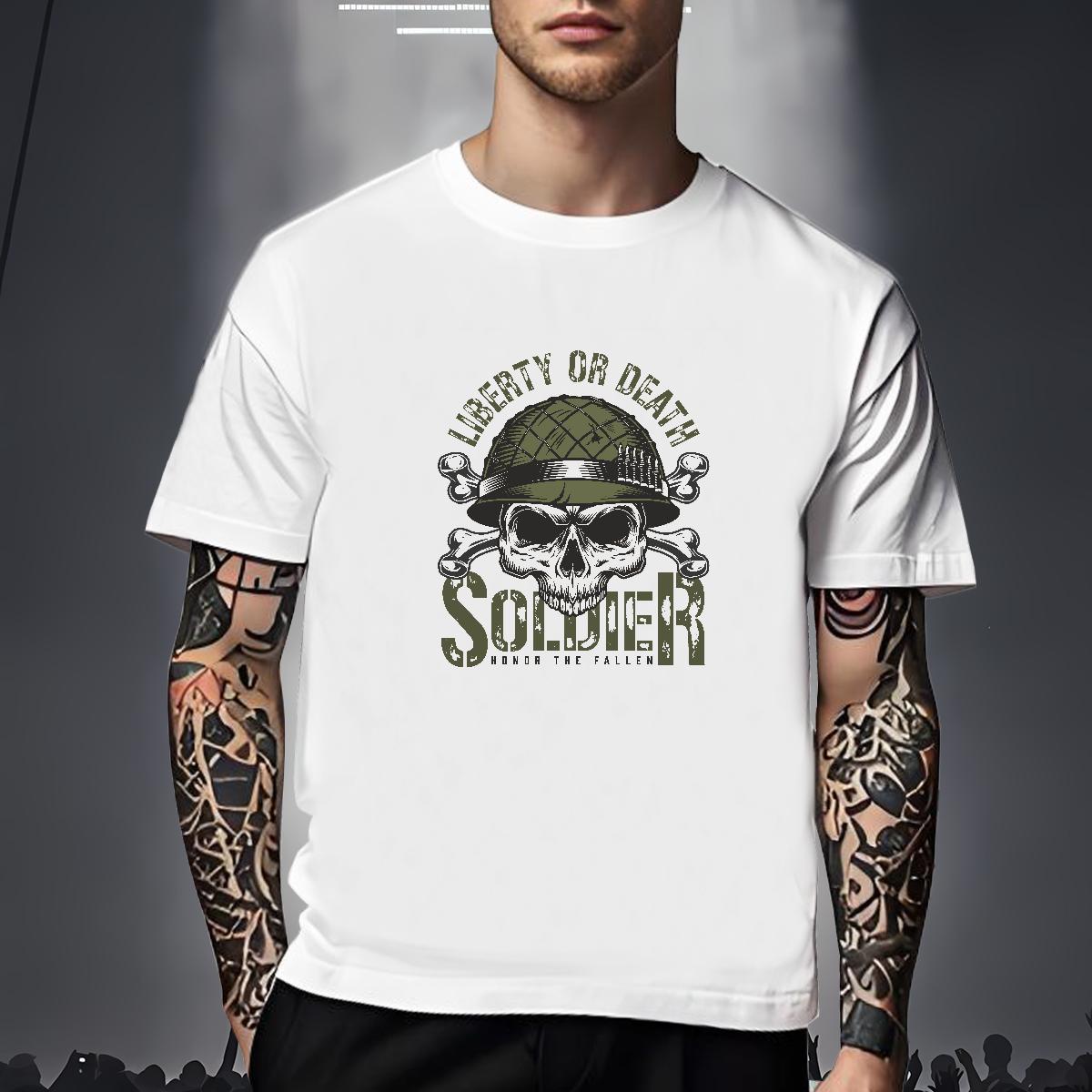 High Quality T shirt 230g Pure Cotton skull Casual DIY Logo Oversized Short Sleeve Soft Tshirt for Man Woman New Tees