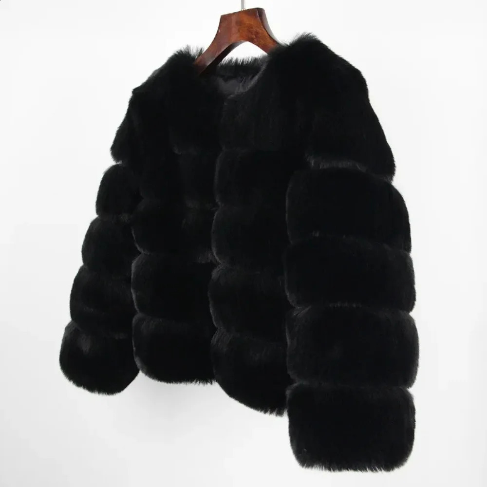 Artificial Fur Coat Winter Jacket Womens Elegant Thick y Warm Street Clothing Fox Rabbit Fashion 240824