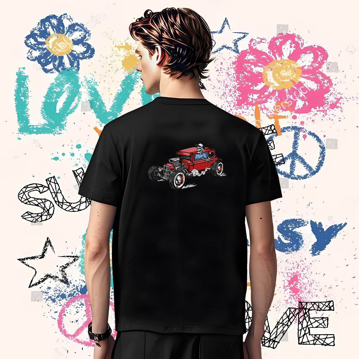 Soft Mens T Shirts 230g Pure Cotton skull Casual Custom Print Plus Size Breathable Soft Men Tshirts DIY Customized Top Tees