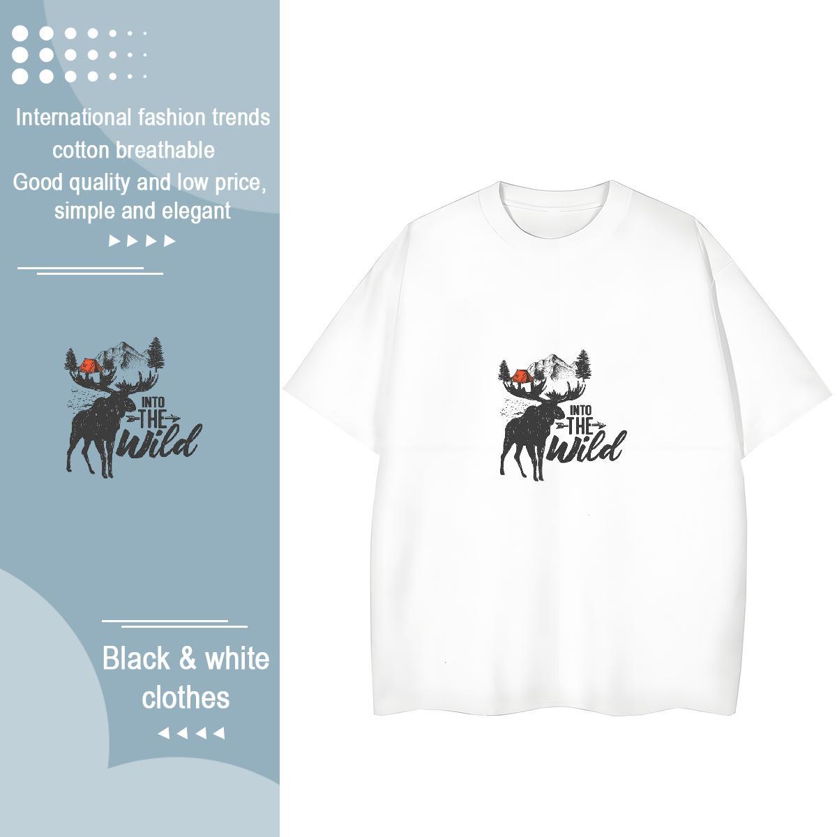Free Shipping Men T Shirts 230g 100% Cotton mountains Anime Printing Street Oversized 4XL O-Neck Short Sleeve Men Clothes T-Shirt 2024 New Tshirts