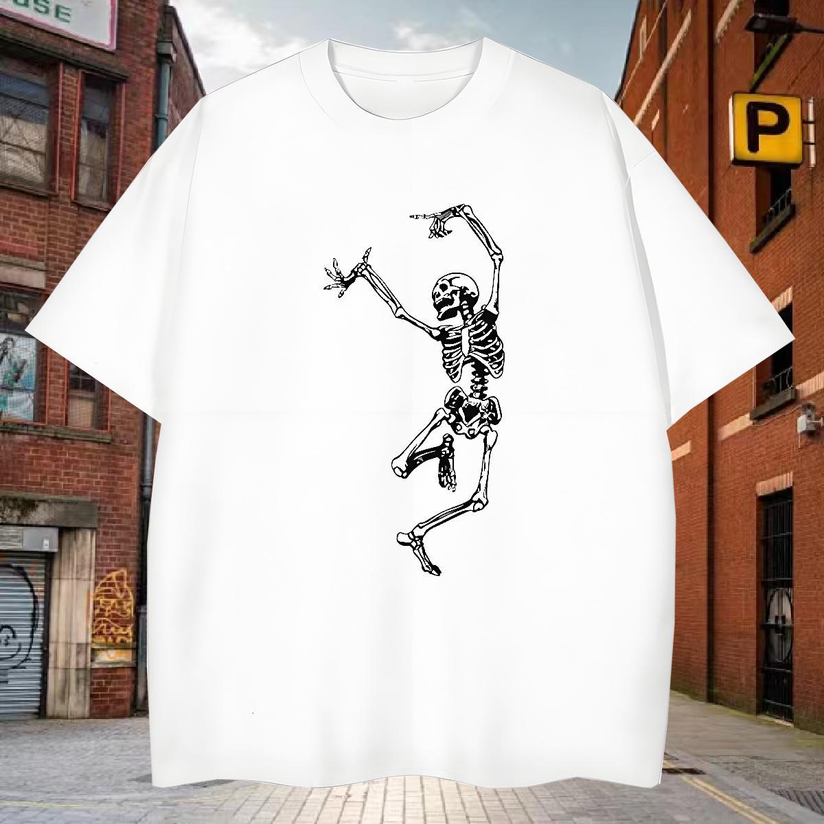 Designer T-Shirts for Men 100% Cotton 230g skull Daily Outfit Graphic Breathable Short Sleeve Mens Tshirts Free Shipping Tees