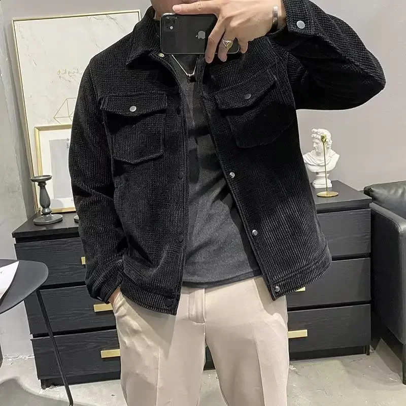 Winter fashion jacket mens lapel autumn and winter 240824
