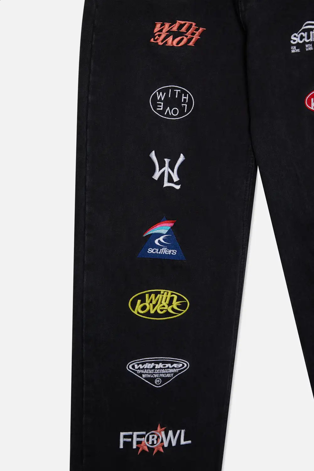 Hiphop cargo jeans embroidery baggy y2k skateboard pants men black jeans harajuku high waist wide leg jeans straight leg pants 240824