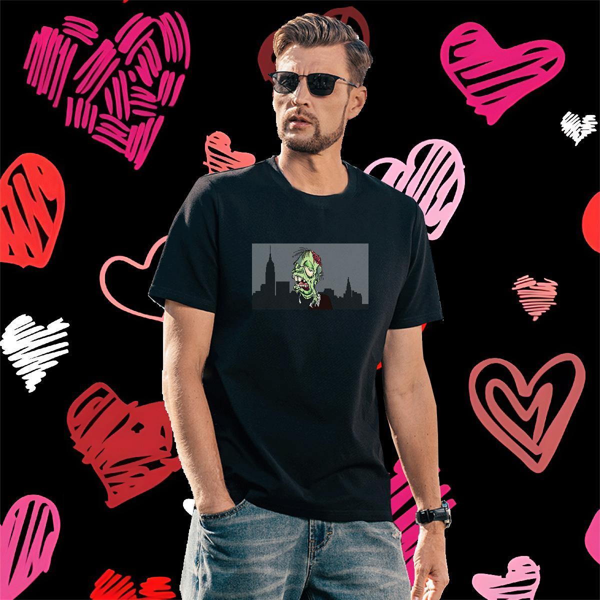 Wholesale T Shirt For Man 230g 100% Cotton skull Street Wear Custom Print Oversized Breathable Short Sleeve Men Tops Tees DIY Customized Clothings