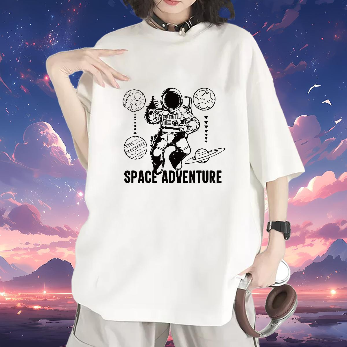Designer Couples T Shirts 100% Cotton 230g cosmonaut Spring Summer T shirt O Neck Short Sleeves Graphic Tops Tees
