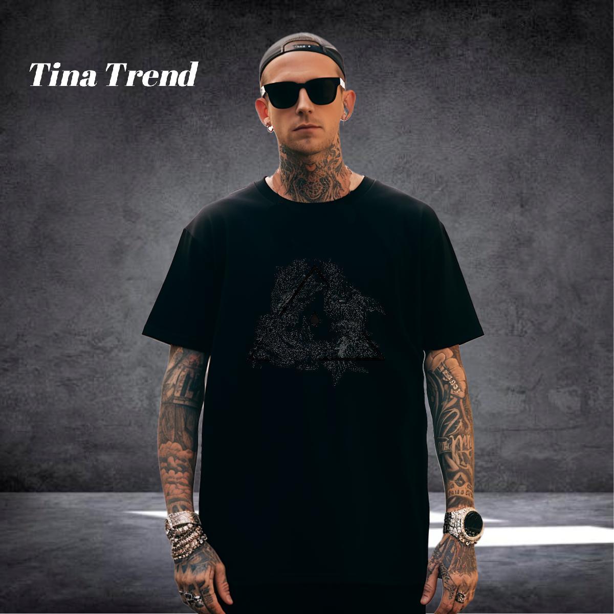 Free Shipping Mens T Shirts 100% Cotton 230g eye of the devil Daily Outfit Custom Anime Crew Neck Breathable Couples T Shirts Fashion Top Tees