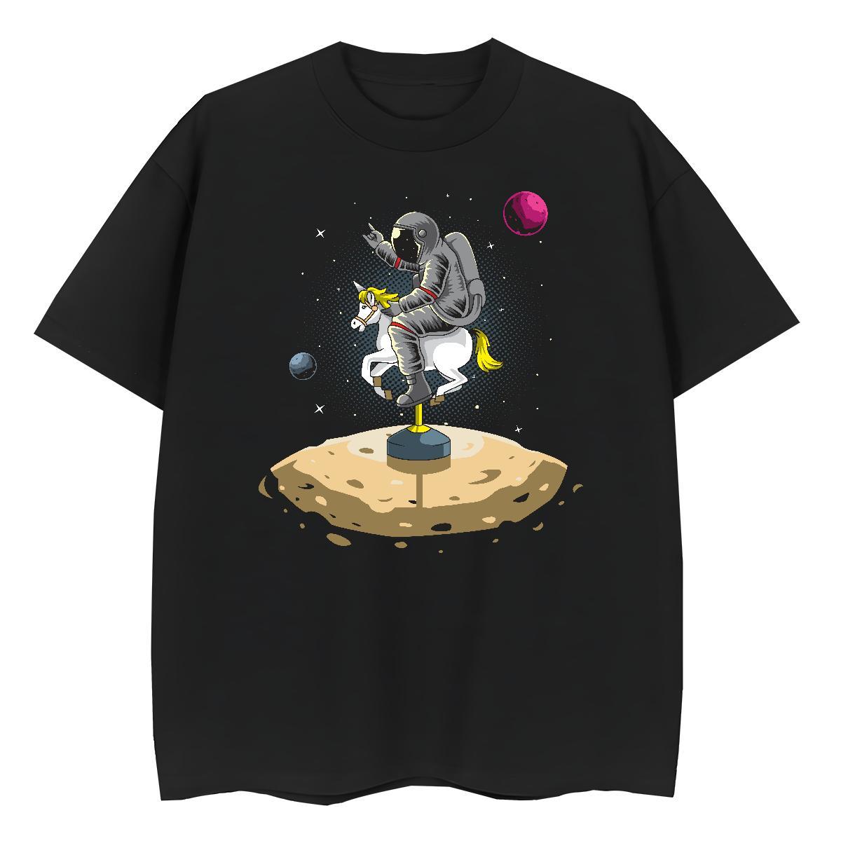 Comfortable Couples T Shirts 230g Cotton universe Sports Casual T shirt Breathable Crew Neck Custom Printing Tshirts
