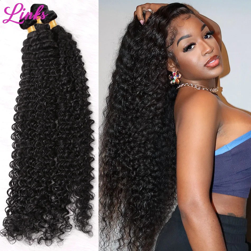 Curled human hair bundle 30 32 inches Remy unprocessed virgin 100 water wave 3 4 5 bundles trade 240801