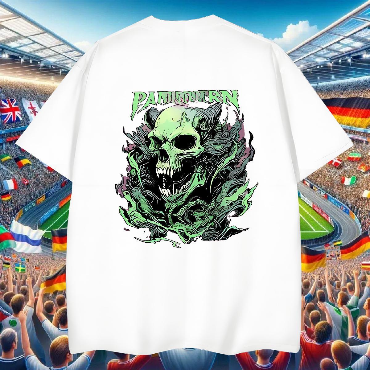 Designer Mens T Shirts 230g Cotton skull Street Wear Floral Print Breathable Crew Neck Tshirts Casual New Top Tees