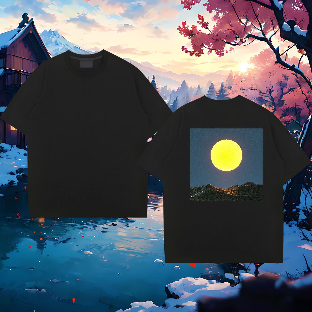 Loose Fit T-Shirts 230g 100% Cotton sky Outdoor Skull Pure Cotton Men Clothes T-Shirt DIY Customized Tees Shirts