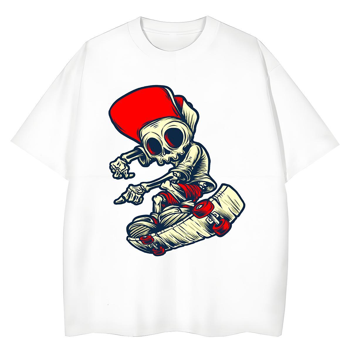 TOP Quality T Shirt For Man 230g Pure Cotton skull Home Outdoor Custom Printing Breathable Crew Neck Couples T Shirts Fashion Designer Tees