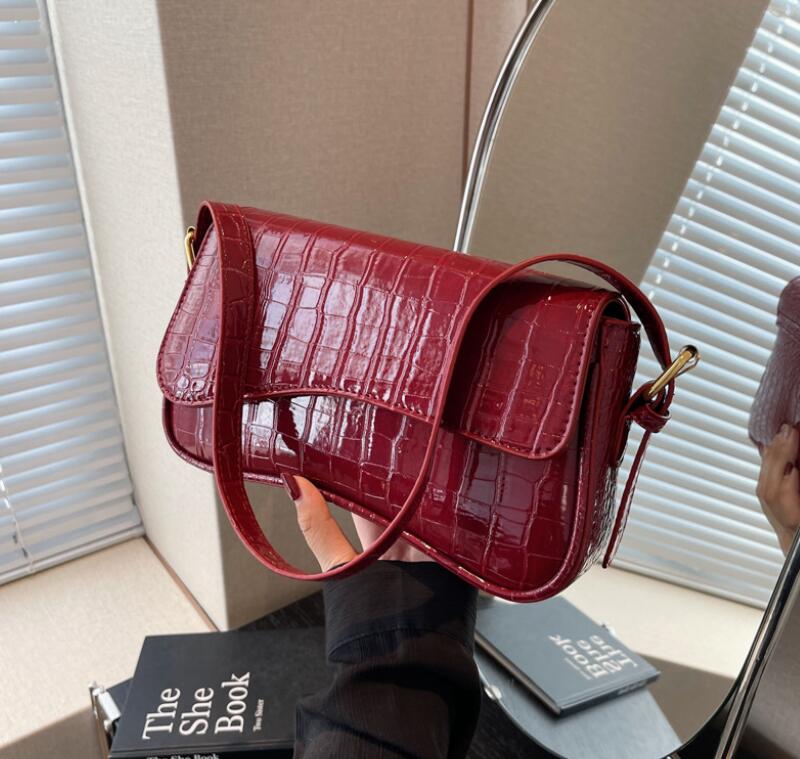 Women New Buckle Shoulder Bag Commuting Work Fashion Simple Style Armpit Bag Handheld Free shipping