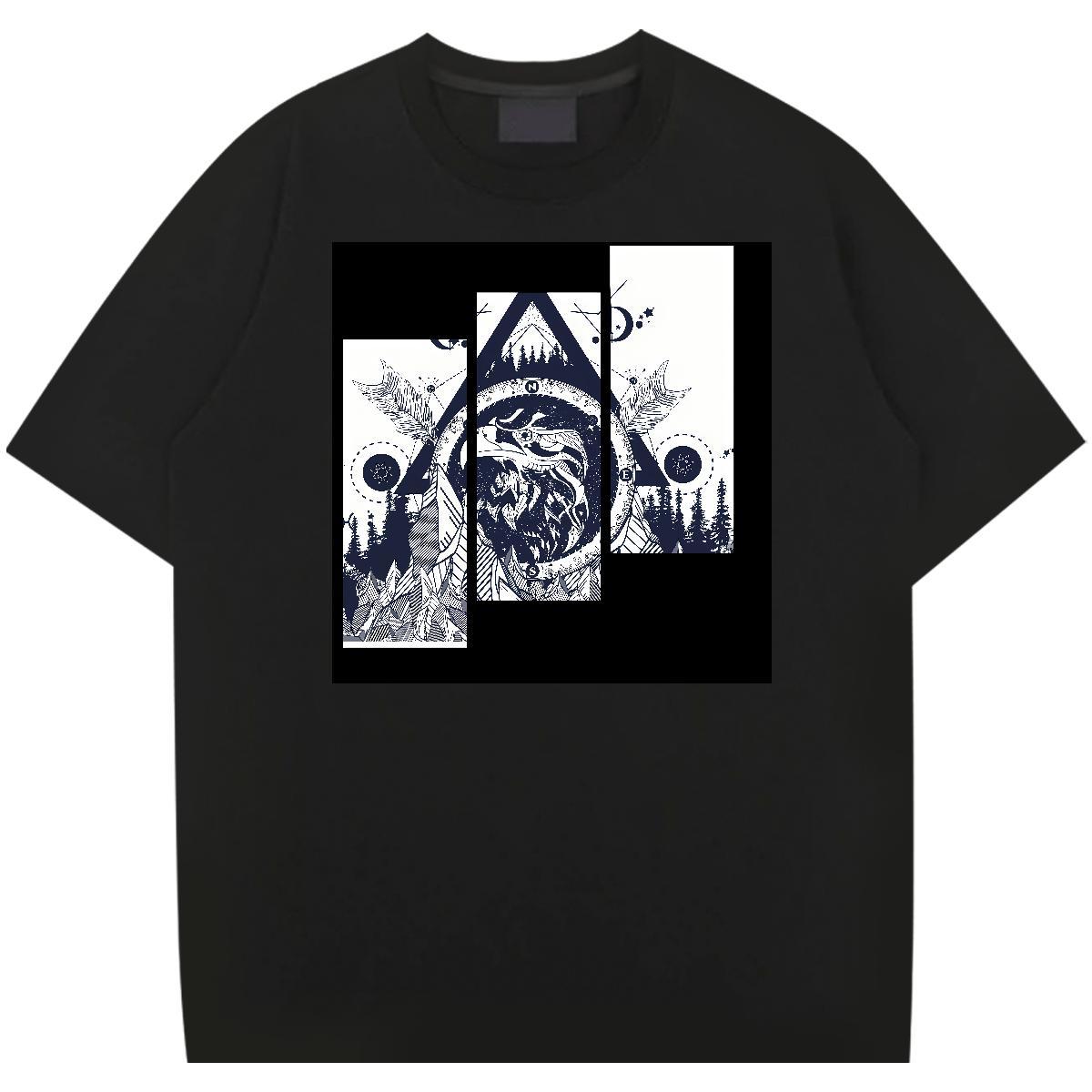 Designer Mens T Shirts 230g 100% Cotton eye of the devil Outdoor Anime Print Breathable Crew Neck Men Tops Tees 2024 DIY Clothings
