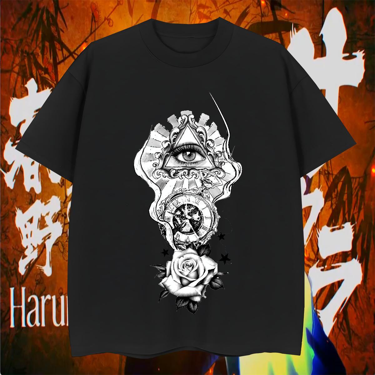 Designer Men T Shirts 100% Cotton 230g eye of the devil Street Casual Custom Print Oversized Crew Neck Mens Tshirts Brand Tops Tees