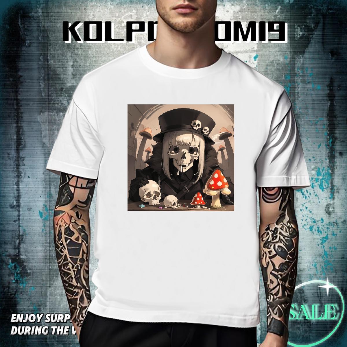 High Quality T Shirts Men 230g Pure Cotton skull Sport Oversized 4XL Breathable Soft Men Tops Tees DIY Top Tees