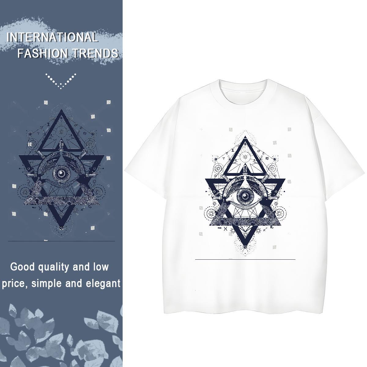Free Shipping Men T Shirts 230g 100% Cotton eye of the devil Casual Beach Custom Print Oversized O Neck Short Sleeves Tshirts Wholesale Clothes