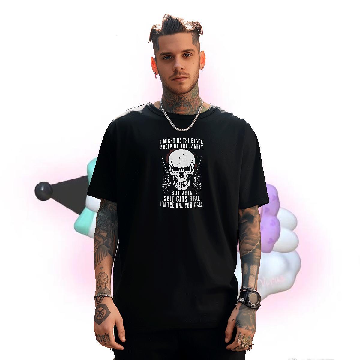 Brand T Shirt For Man 230g Pure Cotton skull Casual Daily Wear Plus Size Custom Crew Neck Breathable Mens Tshirts Fashion Clothes
