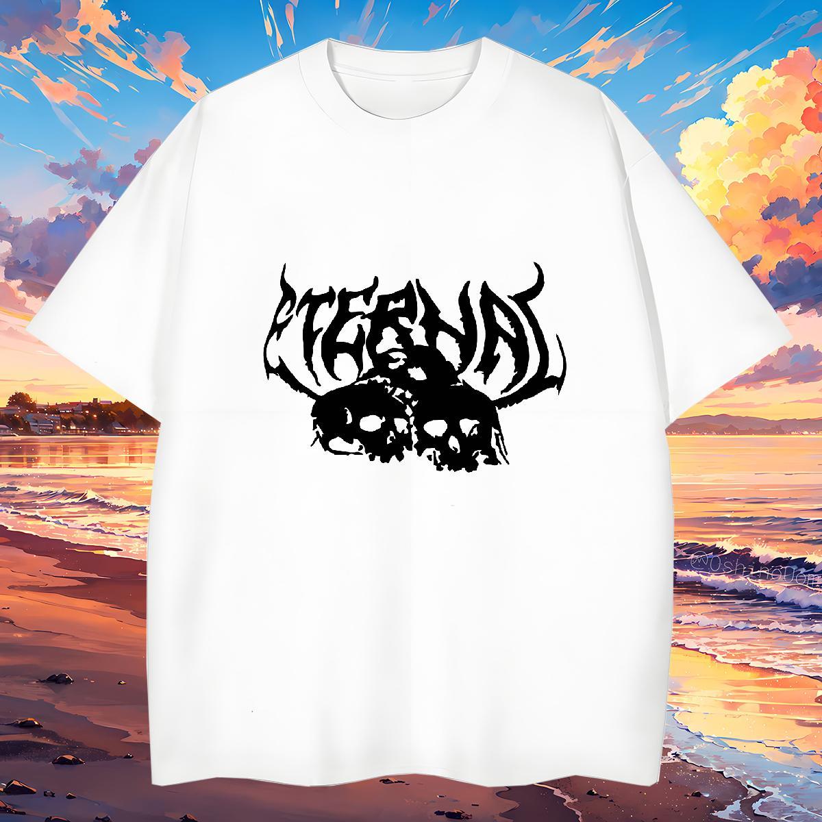 Soft T-Shirts 100% Cotton 230g skull Street Wear Custom Print Oversized Breathable Crew Neck Tshirts Customized Clothes