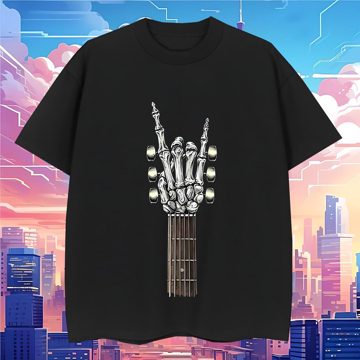 Wholesale Men T Shirts 230g Cotton skull Hip Hop Street Graphic Short Sleeve Soft Men Tops Tees Fashion Design Tee Shirt
