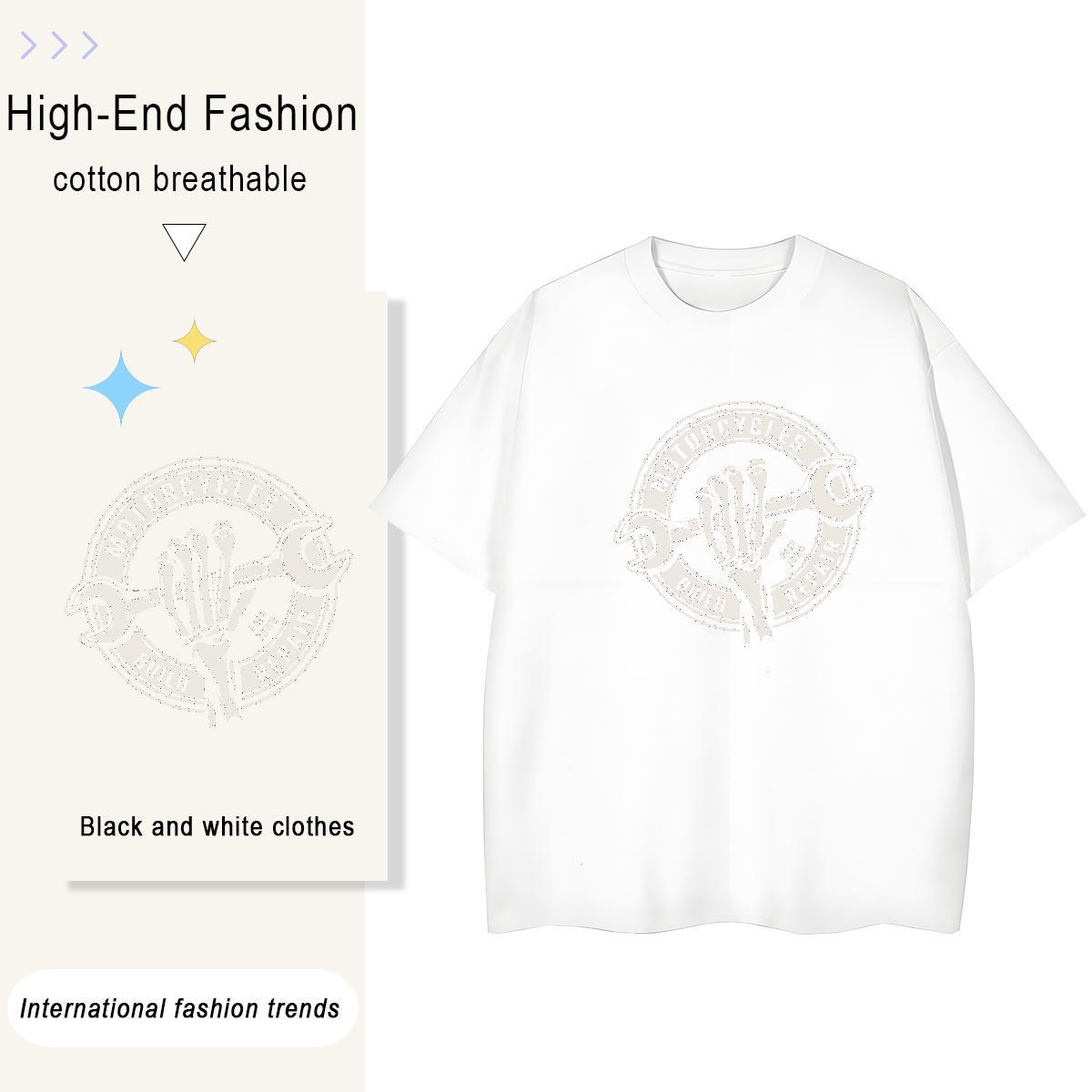 Loose Fit T Shirt For Man 100% Cotton 230g tool Summer Casual Graphic Crew Neck Couples T Shirts Customized Clothes