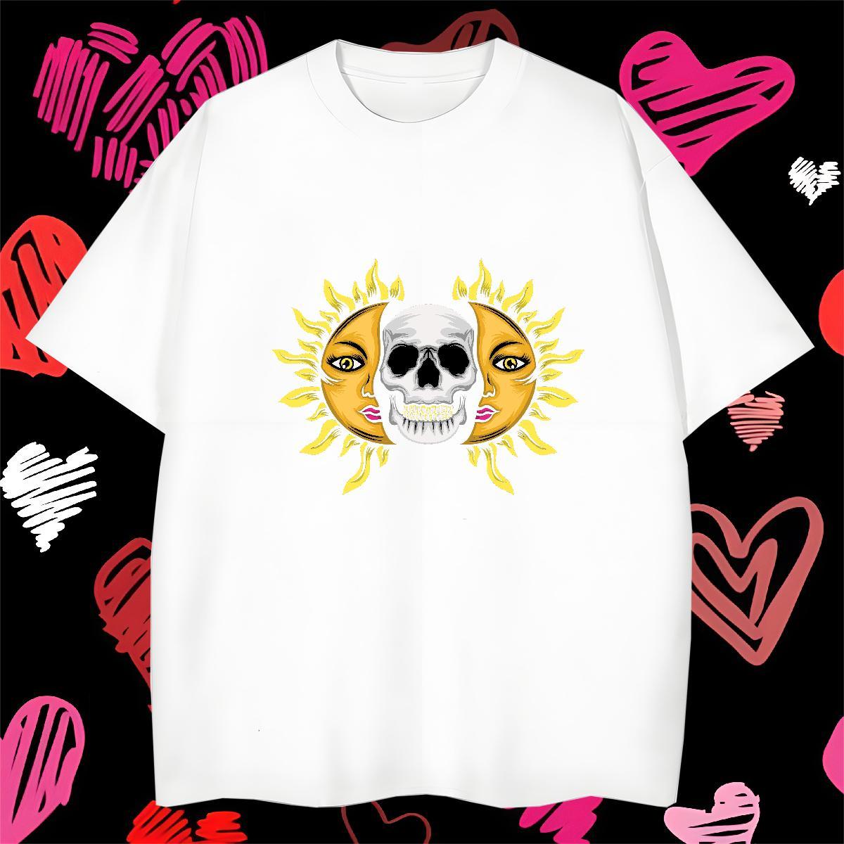 Cool Design T Shirts Men 100% Cotton 230g skull Home Outdoor Custom Anime Crew Neck Breathable Men Clothes T-Shirt Wholesale Top Tees