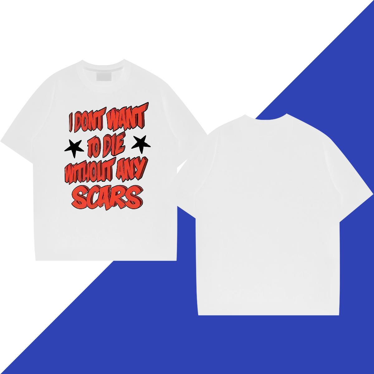 Brand Men Clothes T-Shirt letter Anime Printing Street 230g 100% Cotton Polos Breathable Short Sleeve Designer T-Shirts Custom Printed