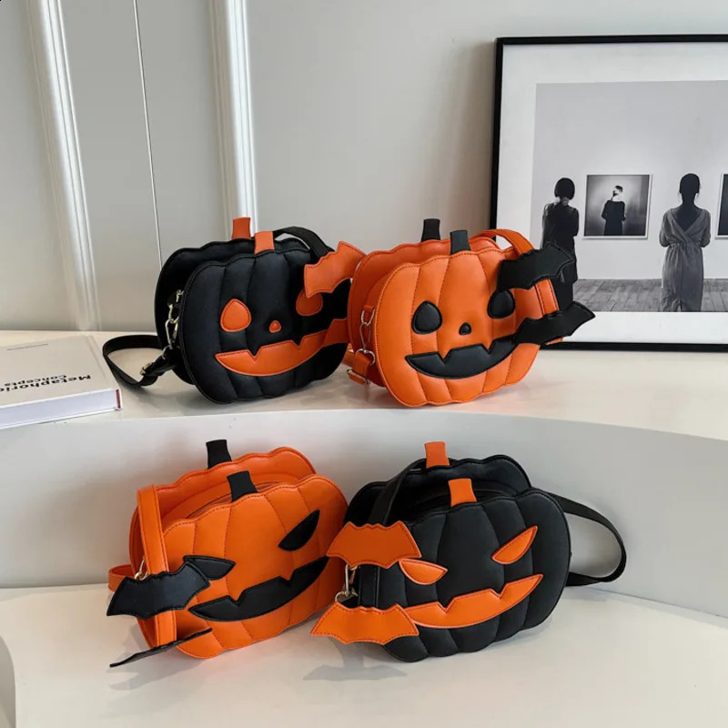 Pumpkin Christmas Shoulder Bag Womens Retro Personalized Cartoon Slant Shoulder Bag Versatile Halloween Fun Pumpkin Bag 240824